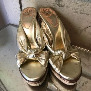 BCBGeneration Gold Wedge Sandals
